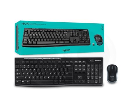 طقم كيبورد + ماوس اصلي Logitech MK270 Wireless Keyboard and Mouse
