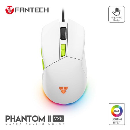 FANTECH PHANTOM II VX6 GAMING MOUSE - WHITE	